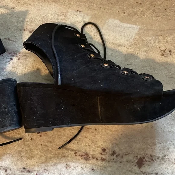 Top Shop Laceup Platform Wedge - Picture 6 of 7